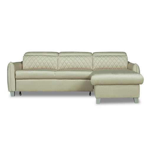 Coltar Extensibil Cu Insula Dreapta Tiago, 5 Locuri, Tetiere Reglabile, Crem, 243 Cm