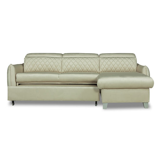 Coltar Extensibil Cu Insula Dreapta Tiago, 5 Locuri, Tetiere Reglabile, Crem, 243 Cm