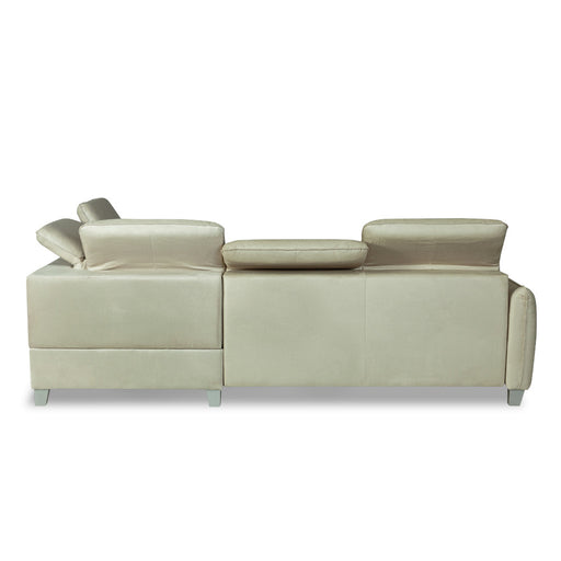 Coltar Extensibil Cu Otoman Dreapta Tiago, 5 Locuri, Tetiere Reglabile, Crem, 255 Cm