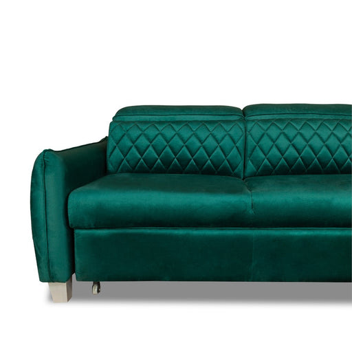 Coltar Extensibil Cu Insula Dreapta Tiago, 5 Locuri, Tetiere Reglabile, Verde, 243 Cm