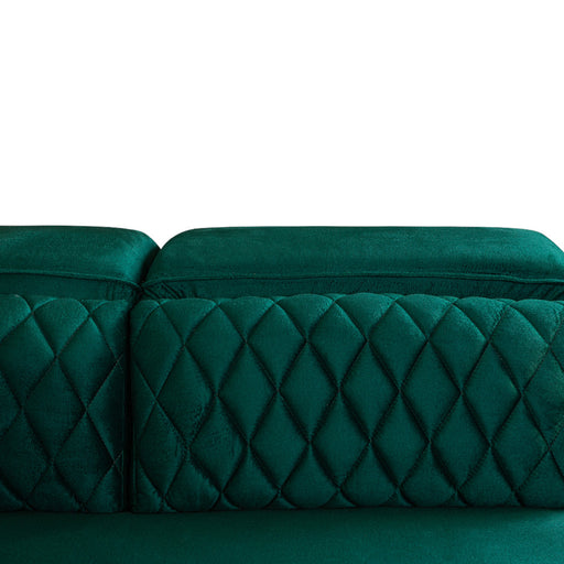 Coltar U Extensibil Cu Lada Tiago, Dreapta, 6 Locuri, Tetiere Reglabile, Verde 330 Cm