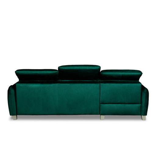 Coltar Extensibil Cu Otoman Dreapta Cu Lada Tiago, 5 Locuri, Tetiere Reglabile, Verde, 255 Cm