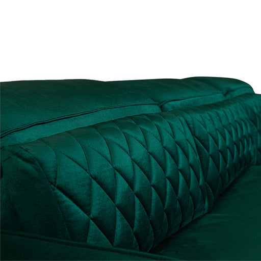 Coltar Extensibil Cu Otoman Stanga Cu Lada Tiago, 5 Locuri, Tetiere Reglabile, Verde, 255 Cm