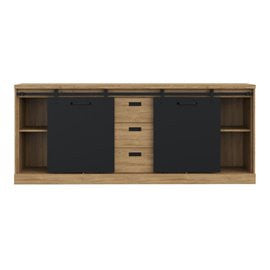 Comoda Kaszimiro, Stejar Waterford Si Negru, 213.4 Cm