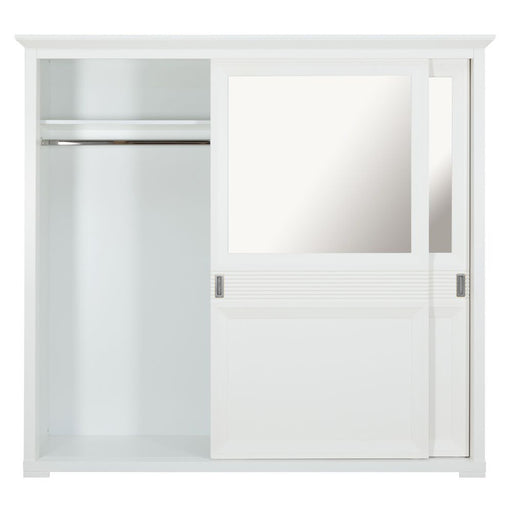 Set Dormitor Verona Bianco Cu Pat Tapitat, Dimensiune saltea 160 X 200 Cm, 2 Noptiere Si Dulap
