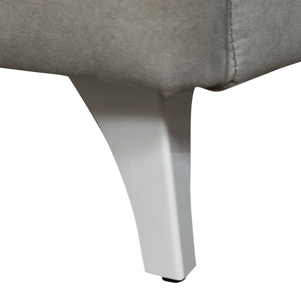 Pat Tapitat Verona, Dimensiune Saltea 160 x 200 Cm, Cu Somiera Rabatabila, Gri