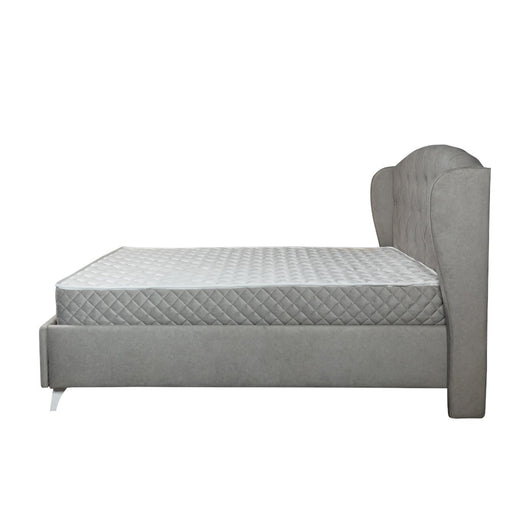 Set Dormitor Verona Bianco Cu Pat Tapitat, Dimensiune saltea 160 X 200 Cm, 2 Noptiere Si Dulap