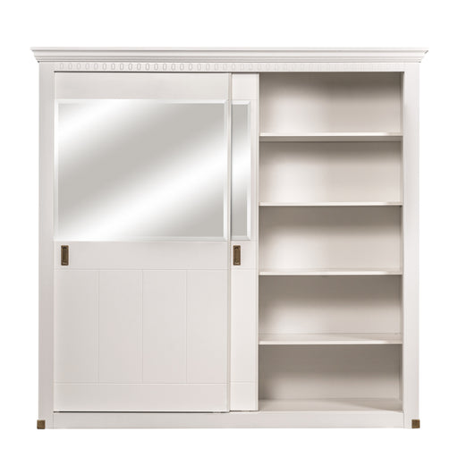 Set Dormitor Saint Tropez Alb, Pat  Cu Dimensiune Saltea 160 X 200, Dulap Cu Usi Culisante, 2 Noptiere, Vopsit Alb