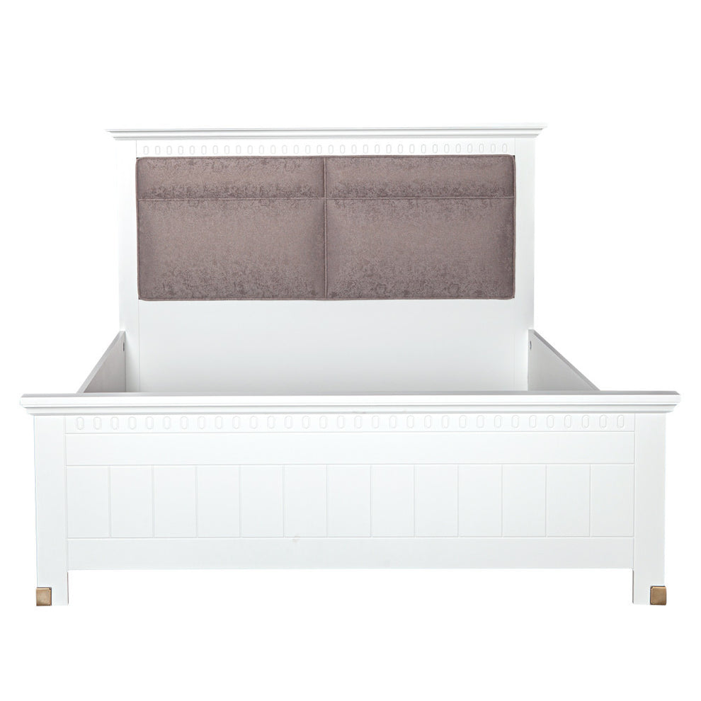Set Dormitor Saint Tropez Alb, Pat  Cu Dimensiune Saltea 160 X 200, Dulap Cu Usi Culisante, 2 Noptiere, Vopsit Alb