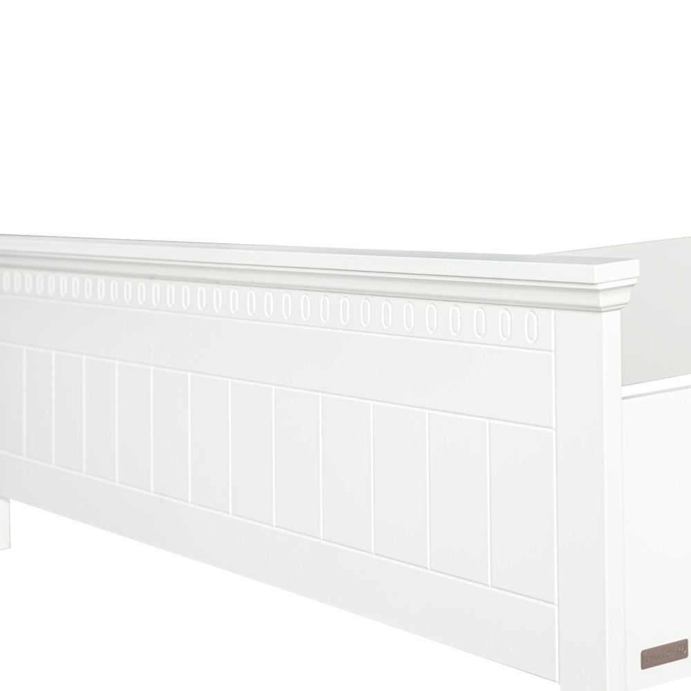 Set Dormitor Saint Tropez Alb, Pat  Cu Dimensiune Saltea 160 X 200, Dulap Cu Usi Culisante, 2 Noptiere, Vopsit Alb