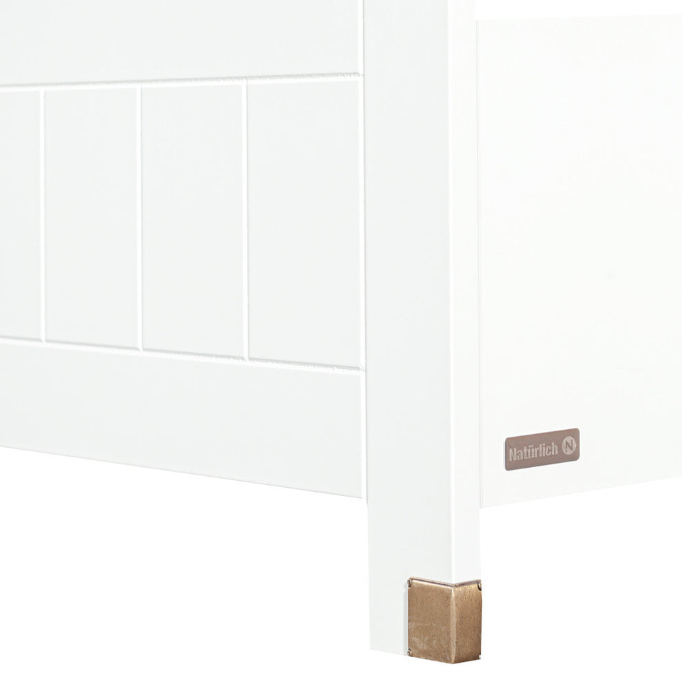 Set Dormitor Saint Tropez Alb, Pat  Cu Dimensiune Saltea 160 X 200, Dulap Cu Usi Culisante, 2 Noptiere, Vopsit Alb