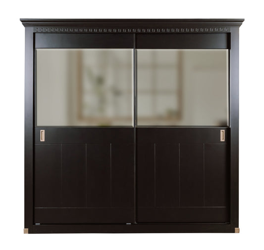 Dulap Dormitor cu 2 usi culisante Saint Tropez, Negru, 212.2 Cm