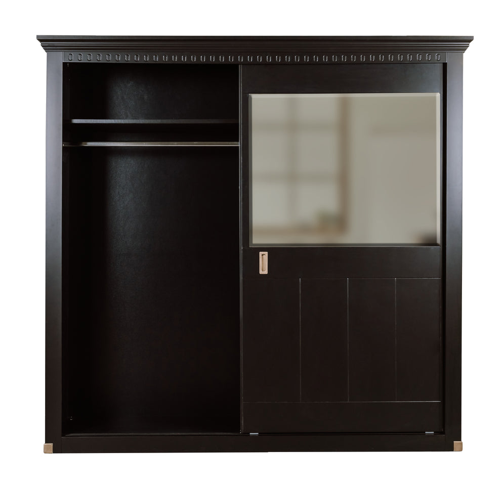 Dulap Dormitor cu 2 usi culisante Saint Tropez, Negru, 212.2 Cm