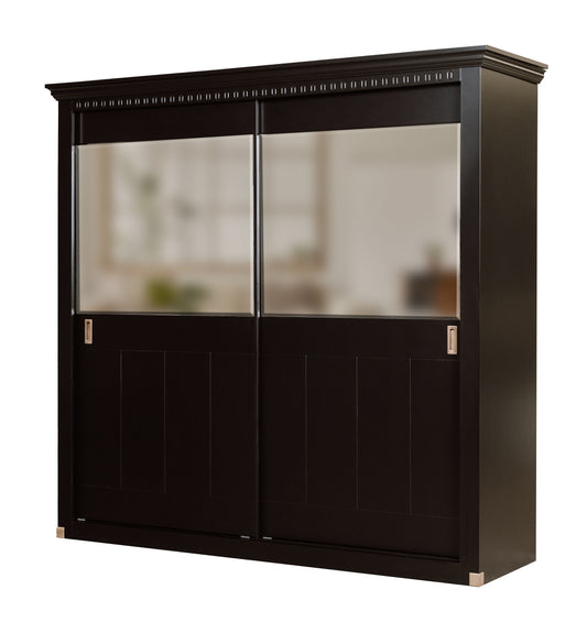 Dulap Dormitor cu 2 usi culisante Saint Tropez, Negru, 212.2 Cm