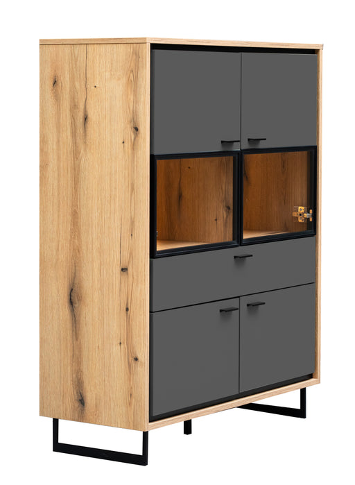 Highboard 4 Usi  Si 1 Sertar Sonata Akustik Royal Grey 105 Cm