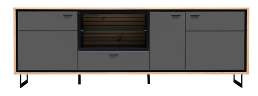 Comoda TV 3 Usi Cu 1 Nisa Si 1 Sertar Sonata Akustik Royal Grey 200 Cm