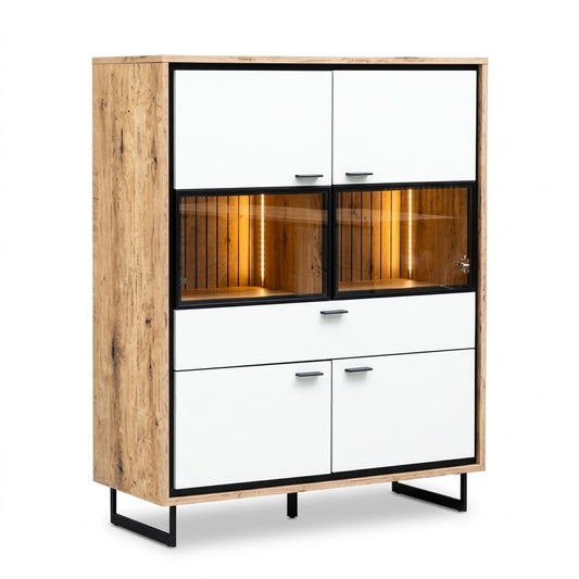 Comoda Bar 4 Usi Si 1 Sertar Sonata Alb 105 Cm
