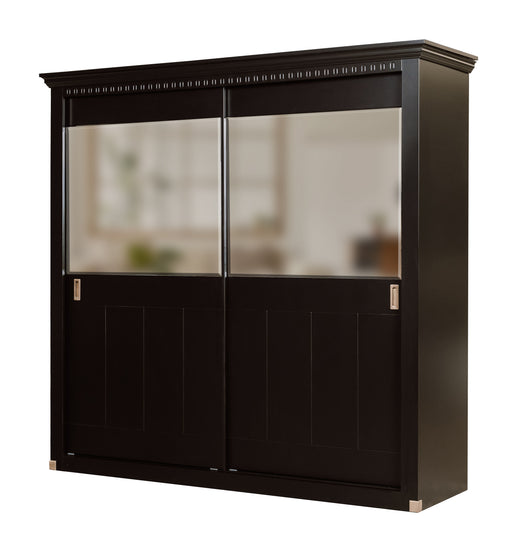 Set Dormitor Saint Tropez Negru, Pat Cu Dimensiune Saltea 160 X 200, Dulap Cu Usi Culisante, 2 Noptiere, Vopsit Negru