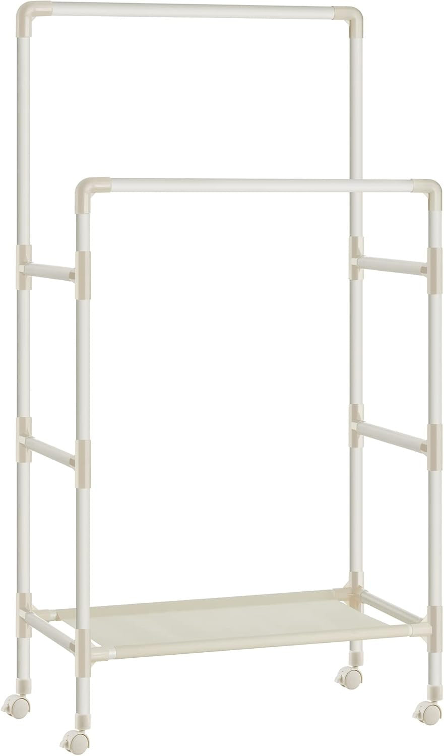 Suport Metalic Pentru Haine Cu 2 Bare Si 1 Raft, 83 Cm