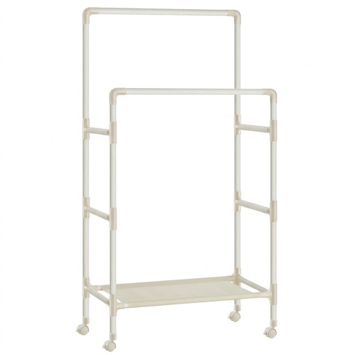 Suport Metalic Pentru Haine Cu 2 Bare Si 1 Raft, 83 Cm