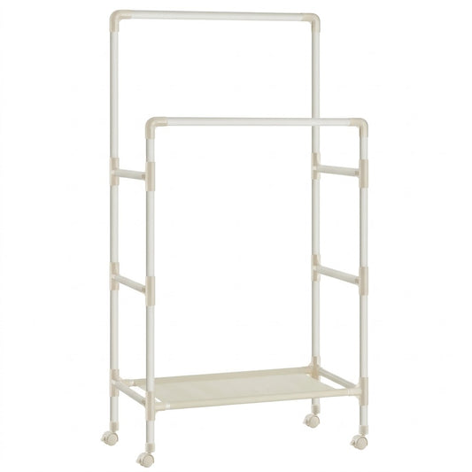 Suport Metalic Pentru Haine Cu 2 Bare Si 1 Raft, 83 Cm