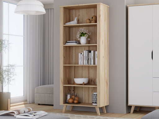 Etajera Mare Vankka, Stejar Pardosit Si Alb, 84.7 Cm