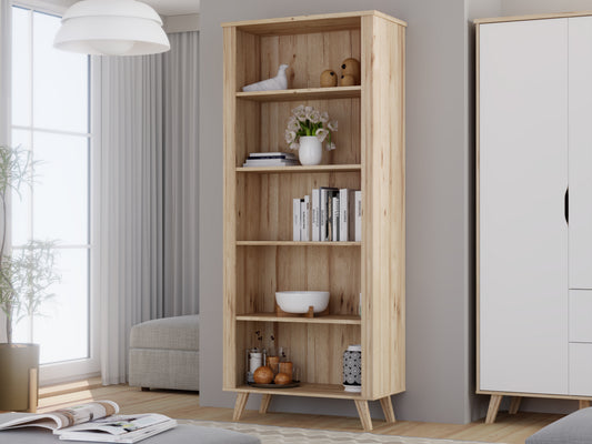 Etajera Mare Vankka, Stejar Pardosit Si Alb, 84.7 Cm