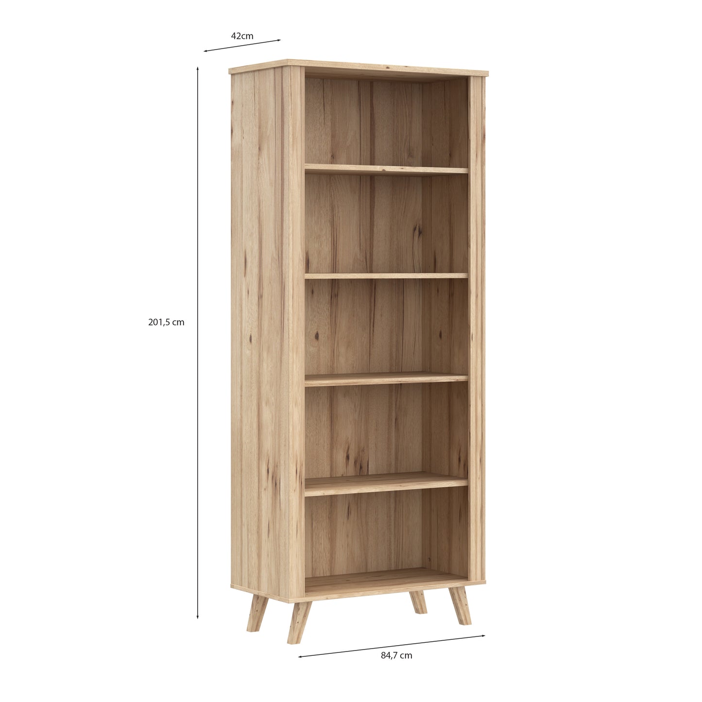 Etajera Mare Vankka, Stejar Pardosit Si Alb, 84.7 Cm