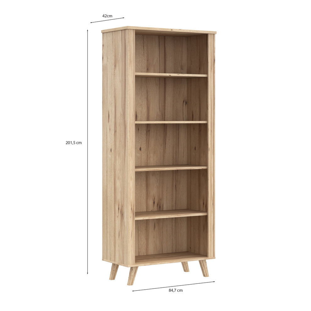 Etajera Mare Vankka, Stejar Pardosit Si Alb, 84.7 Cm