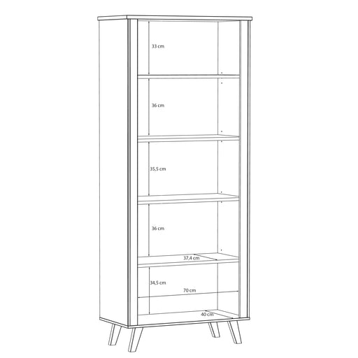 Etajera Mare Vankka, Stejar Pardosit Si Alb, 84.7 Cm
