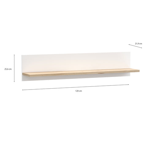 Polita Vankka, Stejar Pardosit Si Alb, 120 Cm