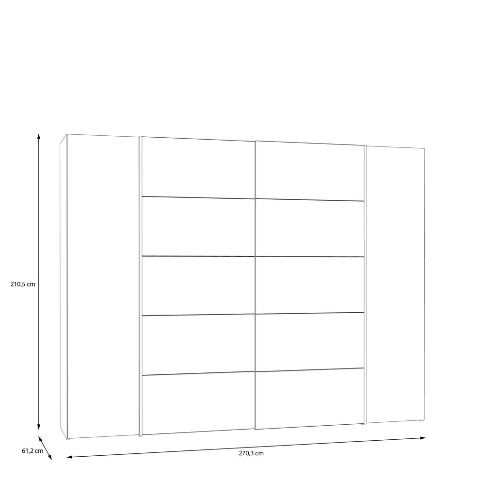 Dulap Energy Cu 4 Usi Negru Si Alb, 270 Cm