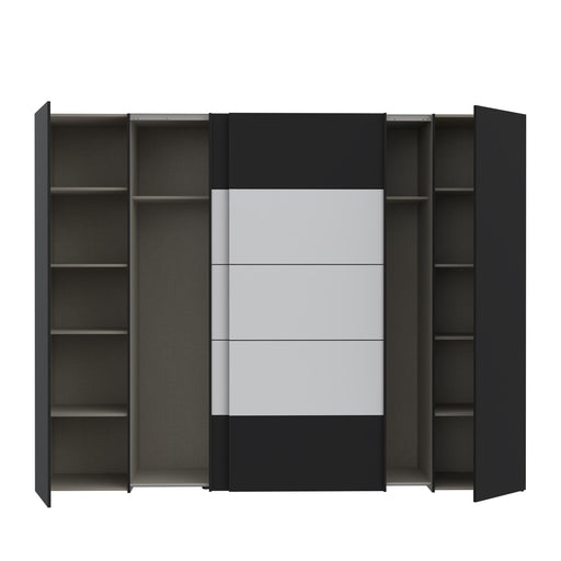 Dulap Energy Cu 4 Usi Negru Si Alb, 270 Cm