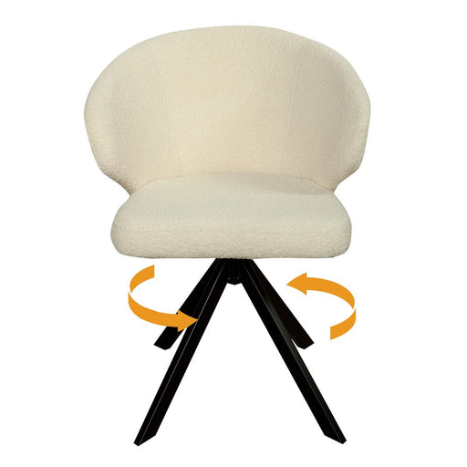 Scaun Rotativ Capri, Picior Metalic,  Ivory, 62 Cm