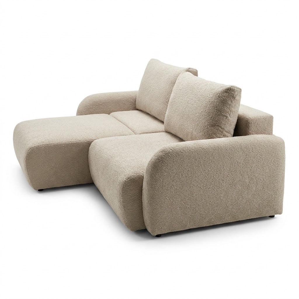 Canapea Extensibila Cu Lada Depozitare Rondo, Crem, 235 Cm