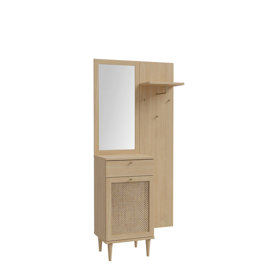 Cuier Mic Charleston, Stejar Elegancia si Polyrattan, 90.4 Cm