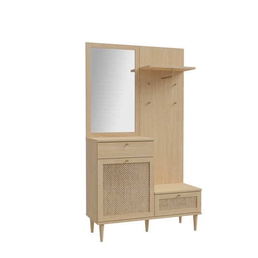 Cuier Mare Charleston, Stejar Elegancia si Polyrattan, 115.1 Cm
