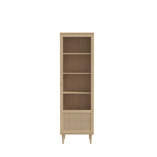 Vitrina 1 Usa Charleston, Stejar Elegancia si Polyrattan, 60.4 Cm