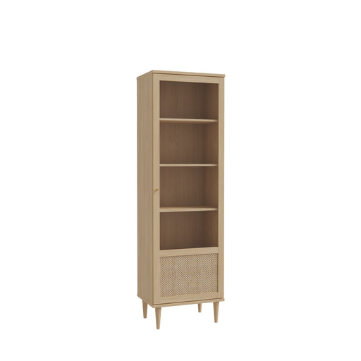 Vitrina 1 Usa Charleston, Stejar Elegancia si Polyrattan, 60.4 Cm