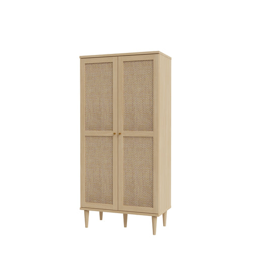 Etajera 2 Usi Charleston, Stejar Elegancia Si Polyrattan 80.1 Cm