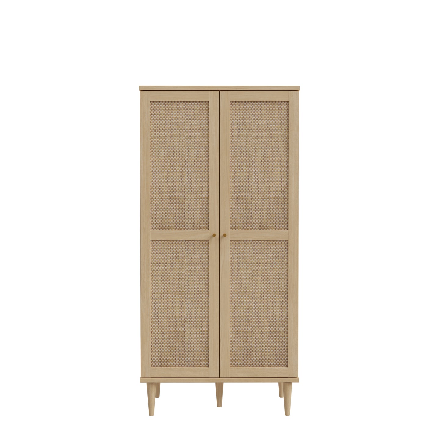 Etajera 2 Usi Charleston, Stejar Elegancia Si Polyrattan 80.1 Cm