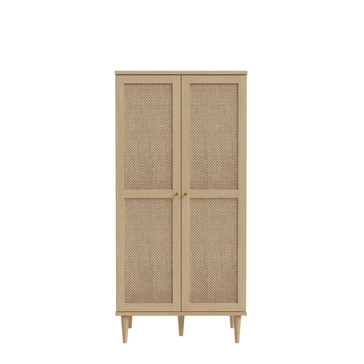 Etajera 2 Usi Charleston, Stejar Elegancia Si Polyrattan 80.1 Cm