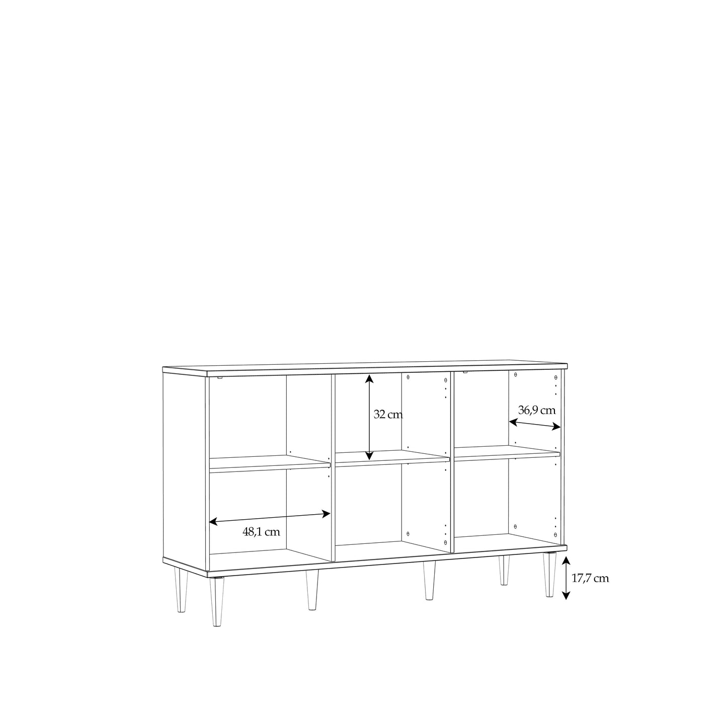 Bufet Cu 3 Usi Charleston, Stejar Elegancia Si Polyrattan 149.8 Cm