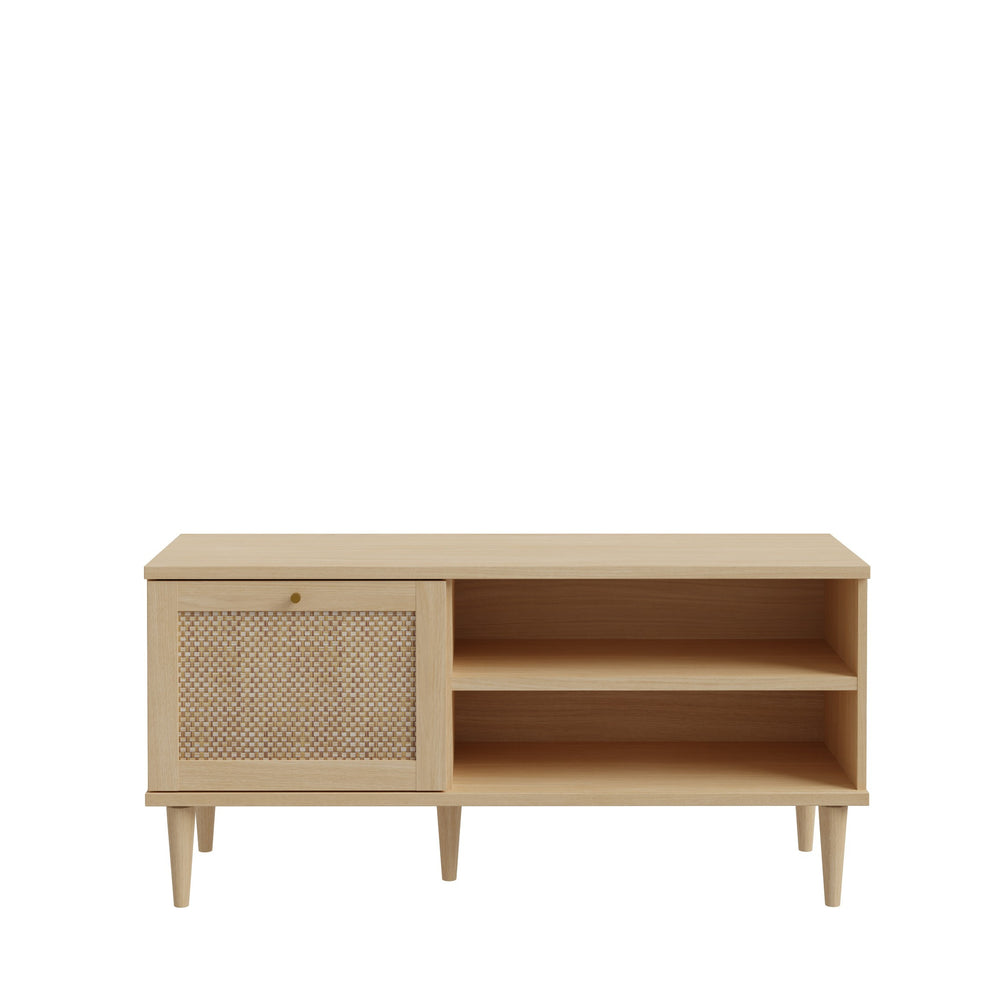 Comoda TV 1 Usa Charleston, Stejar Elegancia Si Polyrattan,120.1 Cm