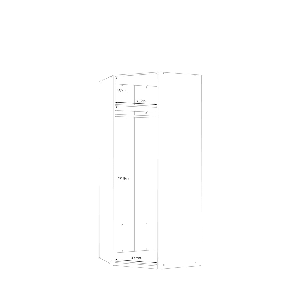 Dulap Colt 1 Usa  Ecobest 2 Stejar Mauvella, 89.5 Cm