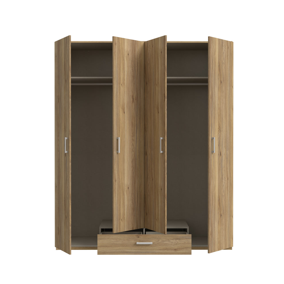 Dulap  4 Usi Si 1 Sertar Ecobest 2 Stejar, 177.5 Cm