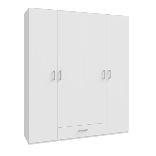 Dulap 4 Usi Si 1 Sertar  Ecobest 2 Alb, 177.5 Cm