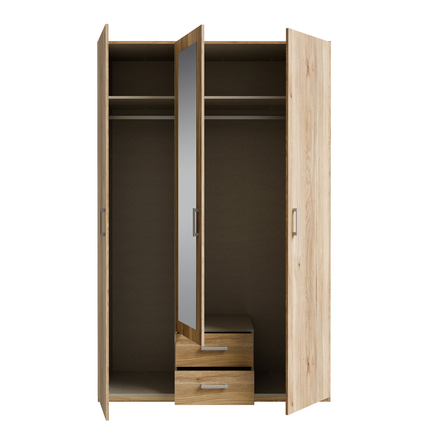 Dulap 3 Usi Si 2 Sertare Ecobest 2 Stejar Mauvella, 133.2 Cm
