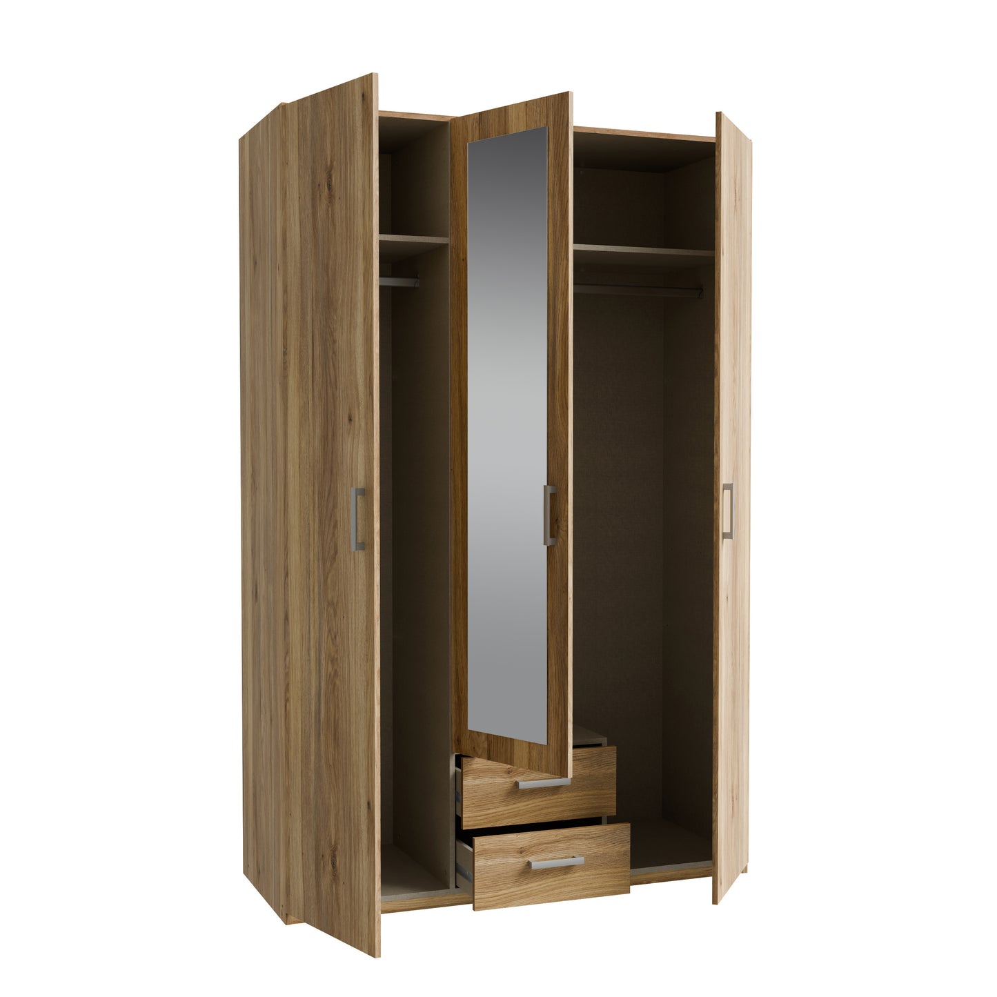 Dulap 3 Usi Si 2 Sertare Ecobest 2 Stejar Mauvella, 133.2 Cm