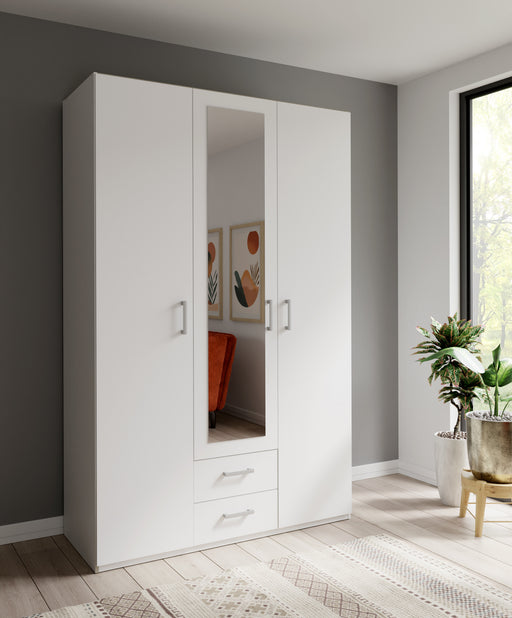 Dulap 3 Usi Si 2 Sertare Ecobest 2 Alb, 133.2 Cm